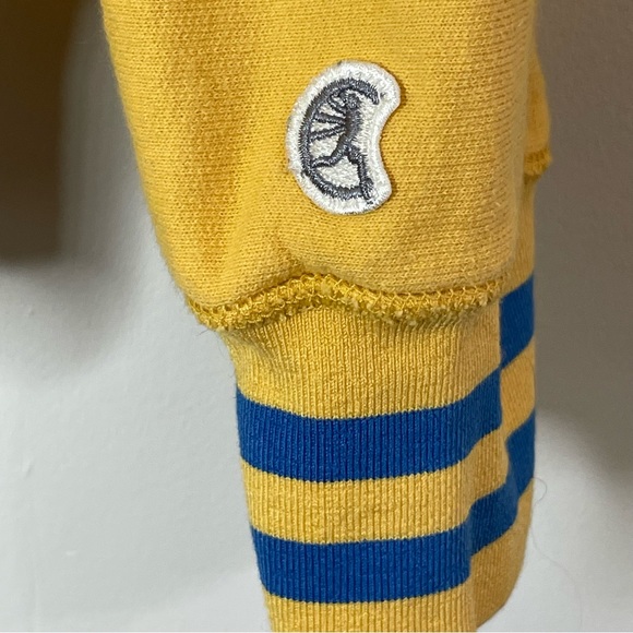 Champion + Todd Snyder Mens XL Yellow Ringer Spellout Chain Stitch Sweatshirt - Picture 5 of 11